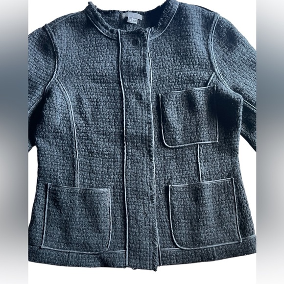 Vince Womens Textured Tweed Wool Black Cardigan/Blazer Size 8 - Picture 12 of 13